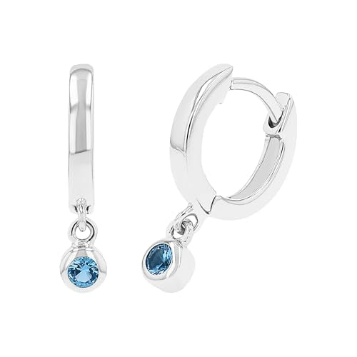 s.Oliver Hoop Earrings 925 Sterling Silver Girls' Children's Earrings, with Zirconia Synth., 1.2 cm, Silver, Comes in Jewelry Gift Box, 9060498 on Sale