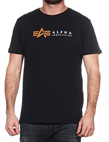 Alpha Industries Herren Alpha Label T-Shirt, Black, im Sale