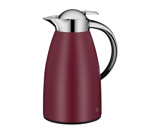 alfi Signo teapot, thermos flask, metal, grey, 1L, with alfiDur glass insert, 1421.268.100, insulated flask keeps hot for 12 hours, ideal for tea or as a coffee pot, 8-cup flask, slate polished on sale