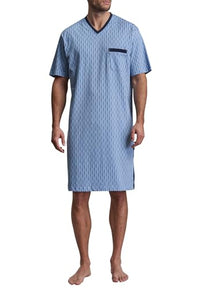 Thumbnail for Götzburg men's nightshirt short sleeve blue 52 on sale