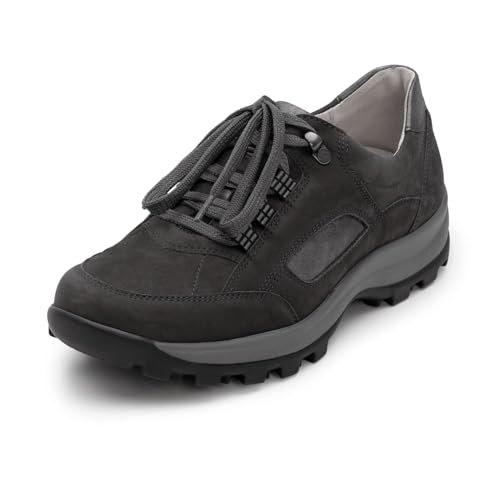 VITAFORM Wanderschuhe Damen Nubukleder – Wasserabweisende Trekkinghalbschuhe – Trekkingschuhe mit austauschbarem Luftpolsterfußbett – Hikking-Schuhe mit stabilen Halt – Anthrazit im Sale