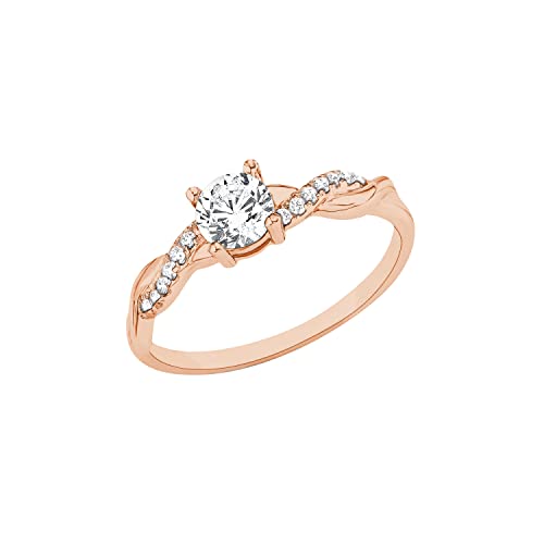 s.Oliver Ring 925 Sterling Silber Damen Ringe, mit Zirkonia synth., Roséfarben, Kommt in Schmuck Geschenk Box, im Sale