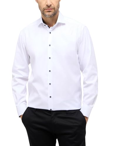 ETERNA Comfort Fit Shirt Long Sleeve Shark Collar Opaque White on Sale