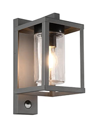 Thumbnail for Trio Leuchten Außen Wandleuchte Lunga 212069142, Aluminium Druckguss, Glas, exkl. 1x E27, Bewegungssensor, Anthrazit im Sale