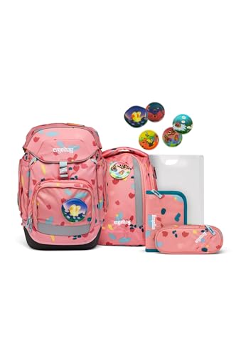 ergobag pack Set ergonomischer Schulrucksack, 6-teilig, ZitronenfaltBär - Rosa, Einheitsgröße im Sale