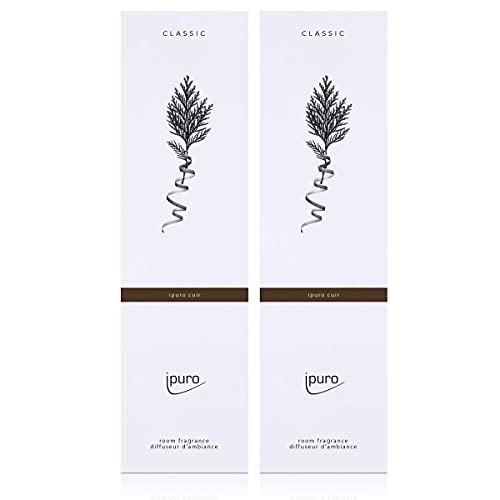 Ipuro classic cuir room fragrance 75ml - Tangy citrus notes meet creamy vanilla, warm leather and dark woods (2-pack) on sale