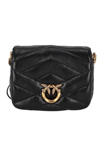 Pinko Damen Love Click Puff Baby Sheep Nappa Puzzle Quilt Tasche, Z99q_schwarz-antik Gold im Sale