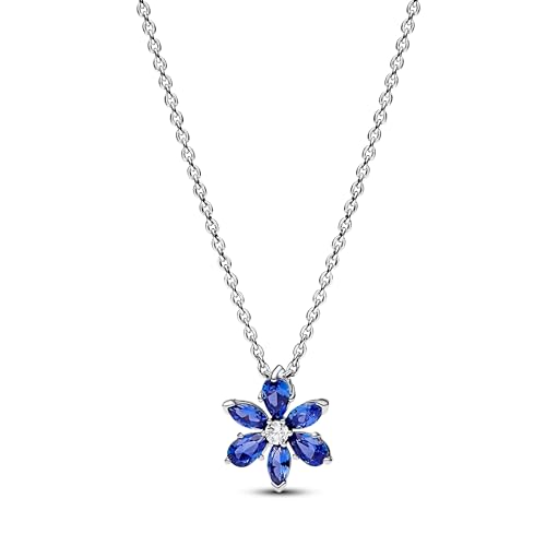 PANDORA Timeless Funkelnde Blaue Herbarium Cluster Ohrringe aus Sterling Silber mit Zirkonia, 292407C01 im Sale