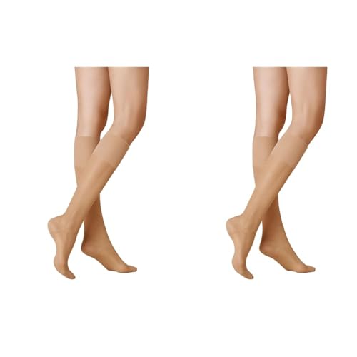 KUNERT Damen Kniestrümpfe Super Control leichte Stützwirkung Klasse I DEN Cashmere 0540 39/42 (Packung mit 2) im Sale