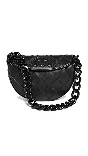 Tory Burch Damen Fleming Soft Mini Crescent Bag, Schwarz, Einheitsgröße im Sale
