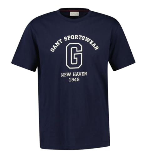 GANT Herren Graphic SS Tshirt T-Shirt, Evening Blue, im Sale