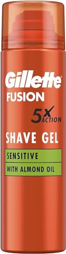 Thumbnail for Gillette Fusion Bartpflege Rasiergel Männer (200 ml), mit Mandelöl, für empfindliche Haut, mit 5-Fach-Wirkung: Reinigt, spendet Feuchtigkeit, schützt, erfrischt und beruhigt, Geschenk für Männer im Sale