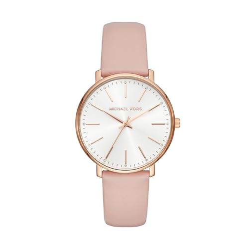 Michael Kors Damenuhr Pyper mit rosafarbenem Lederband im Sale