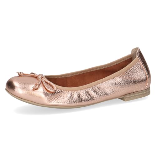 CAPRICE Women's Leather Ballerinas with Bow, Metallic (Roseg.Met.Deer), EU on Sale