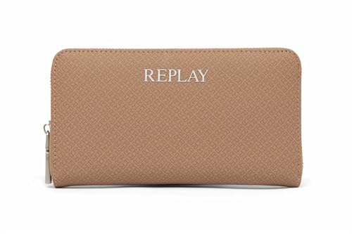 Replay Damen Portemonnaie mit Replay-Print, Braun (Brown Cocoa + Black 1583), Onesize im Sale