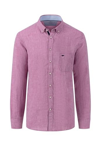 FYNCH-HATTON Lightweight Premium Linen Button-Down Collar Shirt Dusty Lavender/ on Sale