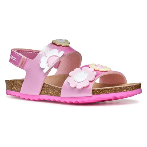Geox J Adriel Girl D Sandal, Dk Pink/Lt Yellow, EU im Sale