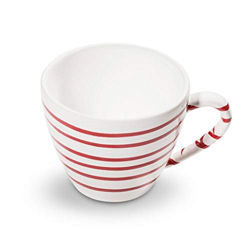 GMUNDNER KERAMIK Coffee Cup Gourmet Capacity: 0.2 Liters Red Flamed Tableware, handmade in Austria on Sale