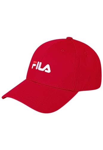 FILA Unisex Brasov 6 Panel with linear Logo-Strap Back Baseballkappe, True Red, OneSize im Sale