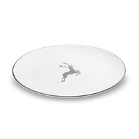 Thumbnail for GMUNDNER KERAMIK oval plate size: l= 33 cm xw= 26 cm xh= 2.5 cm grey deer tableware, handmade in Austria