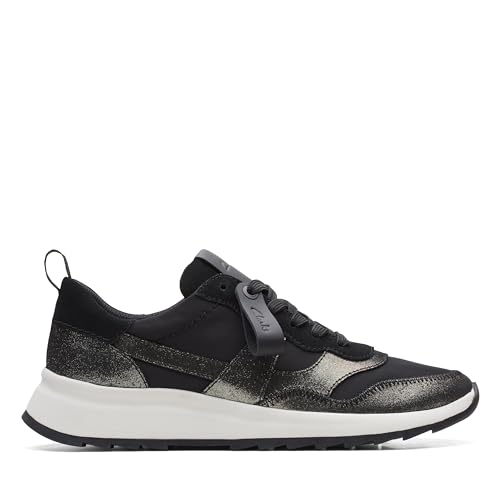 Clarks Damen Dashlite Jazz Sneaker, Black Combi, 37 EU im Sale