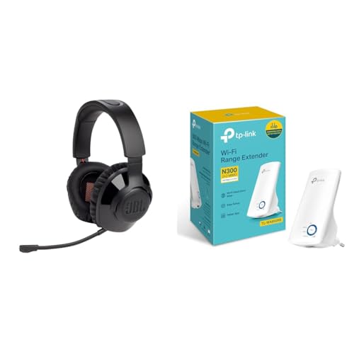 JBL Quantum 350 Over-Ear Gaming Headset &amp; TP-Link TL-WA850RE Wi-Fi Amplifier Repeater (300 Mbps, App Control, Ethernet Port, WPS, AP Mode, LED Switchable, Compatible with All Wi-Fi Devices) White on Sale
