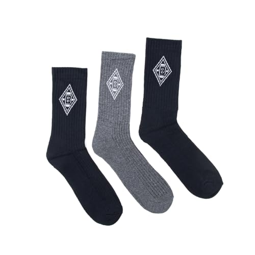 Borussia Mönchengladbach Thermosocken 3er Pack | Offizieller Fanartikel Fohlenshop | mit eingewebtem Rautenmuster des VfL | Gladbach Socken in 3 im Sale