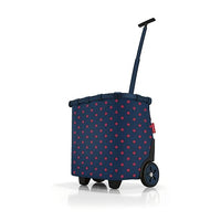 Thumbnail for reisenthel carrycruiser Portable shopping trolley with sturdy aluminum frame, shoulder strap, and removable mesh inner pocket. Made of water-repellent material, Color: Mixed dots red on sale.