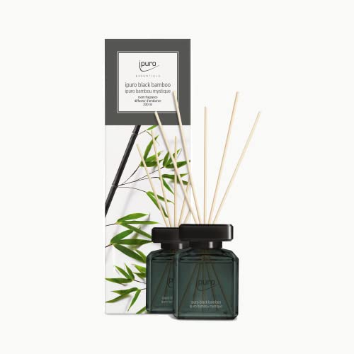 ipuro Essentials Room Fragrance Black Bamboo 200ml – high-quality air freshener – room fragrance set for a crisp, fresh indoor climate – environmentally friendly design
