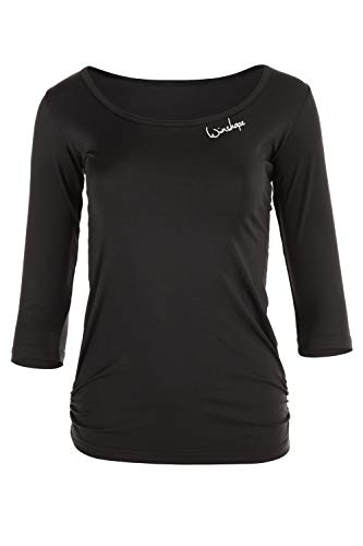 WINSHAPE Damen Super Leichtes Figurbetontes Functional 3/4-arm Aet107, Skinny Fit, Slim Style ¾-arm Shirt, Schwarz, EU im Sale