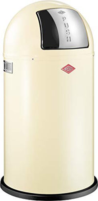 Thumbnail for Wesco 175 831 Pushboy waste bin 50 liters almond 40 x 40 x 75.5 cm (L/W/H), stainless steel