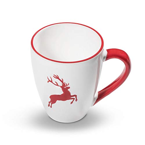 GMUNDNER KERAMIK breakfast mug Max capacity: 0.3 liters ruby ​​red deer tableware, handmade in Austria on sale