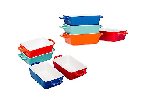 Invero Mini-Backform aus Steingut, rechteckig, für Lasagne, Kuchen, Aufläufe, Tapas und mehr, 8 Stück im Sale