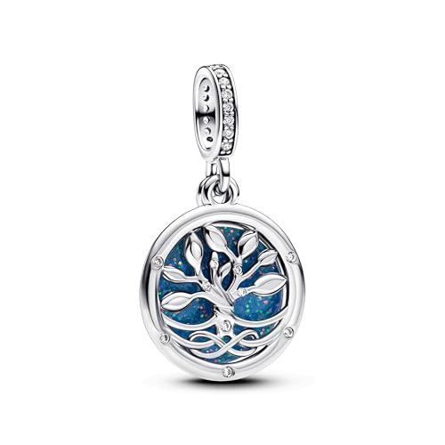 Pandora Moments Im Dunkeln Leuchtender Unendlichkeitsbaum Doppelter Charm-Anhänger aus Sterling Silber mit Zirkonia, Kompatibel Moments und ME Armbänder, 793599C01 im Sale