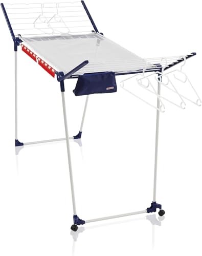 Leifheit Standtrockner Pegasus 200 Solid Deluxe Mobile mit 20 m Trockenlänge, Wäscheständer für Lange Wäsche, Flügelwäschetrockner mit Kleiderbügelstangen im Sale