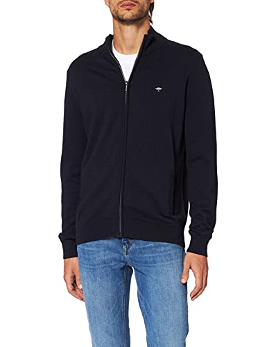 FYNCH-HATTON Soft fine cotton zip-up cardigan Night/ on sale
