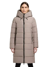 Thumbnail for khujo women's coat quilted coat hood long winter jacket Jilias warm (toffee, M) on sale