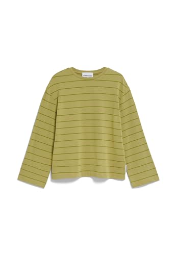 ARMEDANGELS Damen Longsleeve Loose Fit aus Bio-Baumwoll Mix MARYNAA FINE Stripe Loose Fit Oatmilk-Black im Sale