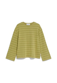 Thumbnail for ARMEDANGELS Damen Longsleeve Loose Fit aus Bio-Baumwoll Mix MARYNAA FINE Stripe Loose Fit Oatmilk-Black im Sale