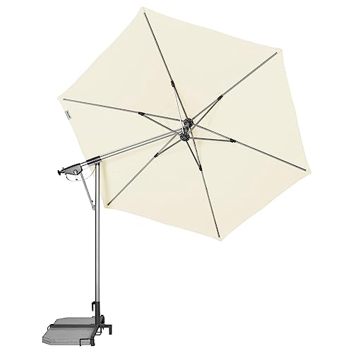 Doppler cantilever umbrella AX Alu 290cm in natural including umbrella stand &amp; protective cover 6-part I Parasol for balcony &amp; terrace I Cantilever umbrella foldable I Crank umbrella I Multifunctional cantilever umbrella