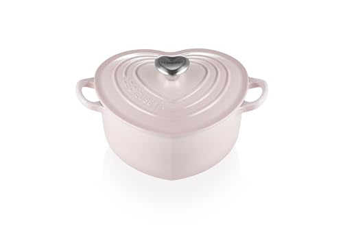 Le Creuset heart-shaped casserole with cast iron heart-shaped knob, 20 cm, 21401207774455, Shell Pink on sale