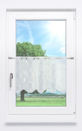 Plauener Spitze Scheibengardine Zyla (Bx H) 176cm * 40cm weiß/Rohweiß