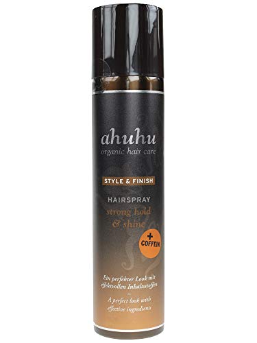 ahuhu organic hair care STYLE &amp; FINISH hairspray with caffeine - 300ml on sale