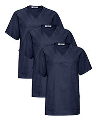 Thumbnail for CLINIC DRESS Schlupfkasack - 3er Pack Herren Kasack V-Ausschnitt 95 Grad Wäsche SPARPACK Navy 3 im Sale