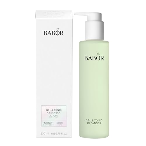 BABOR Gel &amp; Tonic Cleanser for oily and impure skin, Anti-bacterial cleansing gel and facial toner in one, Vegan formula, Gel &amp; Tonic 2 in 1, 1 x 200 ml on sale