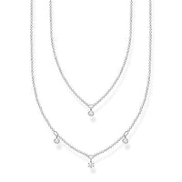 Thumbnail for Thomas Sabo Damen Doppel Halskette weiße Steine silber, 925 Sterlingsilber, 40-45 cm Länge im Sale