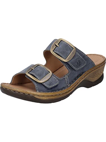 Josef Seibel Damen Pantoletten Catalonia 76, Frauen Slipper,Weite G (Normal),Schlupfschuhe,schluepfschuhe,Slides,dunkelblau,37 EU im Sale