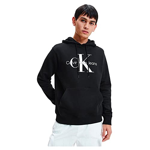Calvin Klein Herren Hoodie Core Monologo mit Kapuze, Schwarz (Ck Black), im Sale