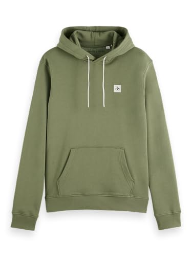 Scotch &amp; Soda Men's Essential Logo Badge Hoodie Hooded Sweatshirt, Swan, on sale