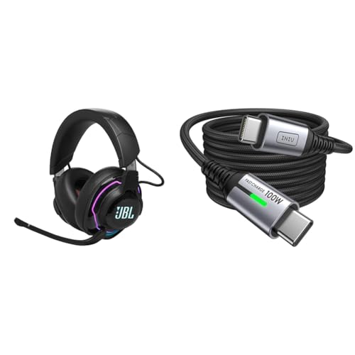 JBL Quantum 910 Over-Ear Gaming Headphones – Wireless 2.4 GHz &amp; INIU USB C Cable, 100W [2m] PD3.0 Fast Charging Cable USB C to USB C on Sale